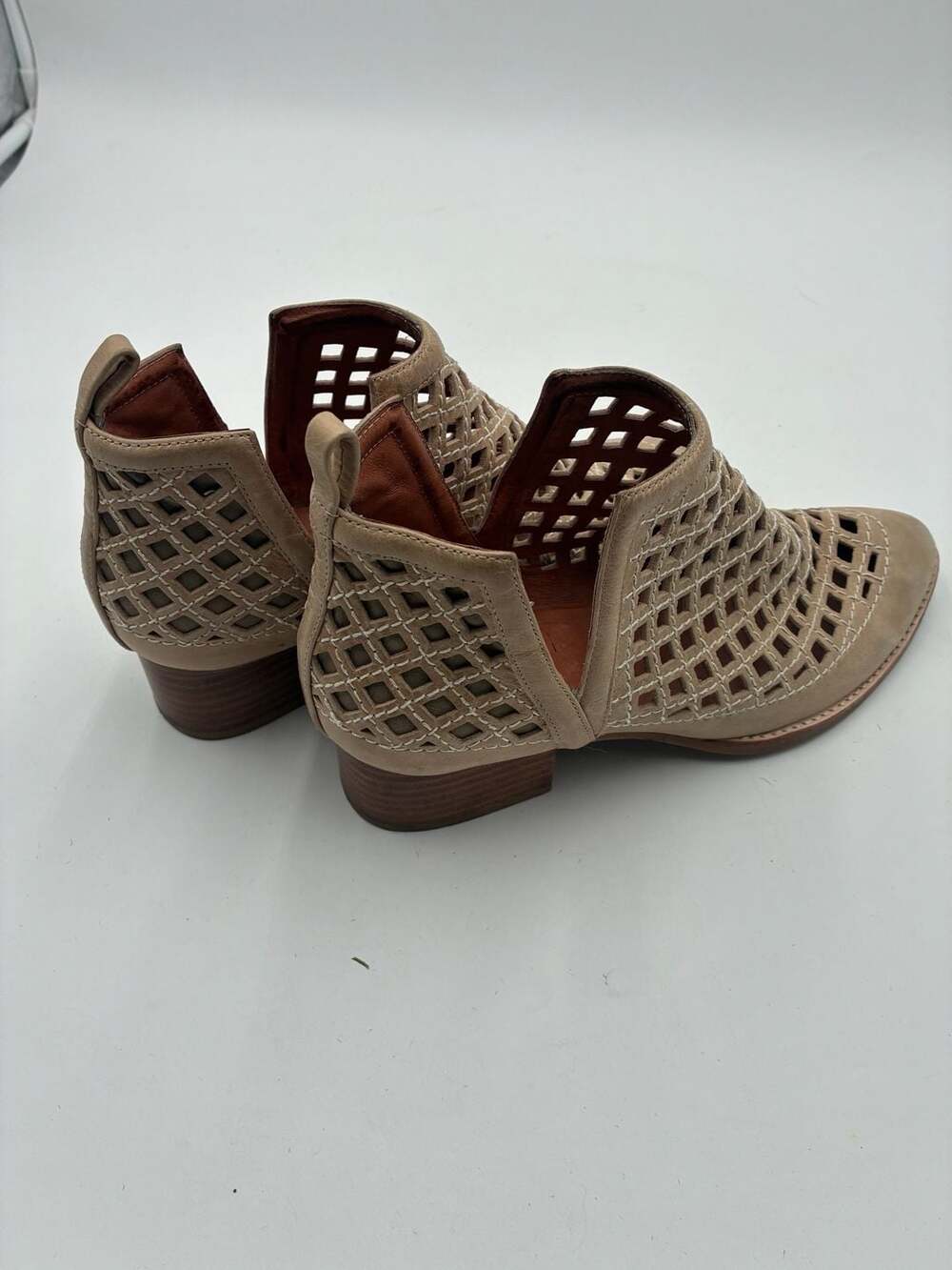 Jeffrey Campbell Size 9.5 Tan Suede Cutout Ankle Booties - Picture 2 of 6